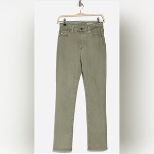 Straight Leg Women’s Jeans in Olive Green